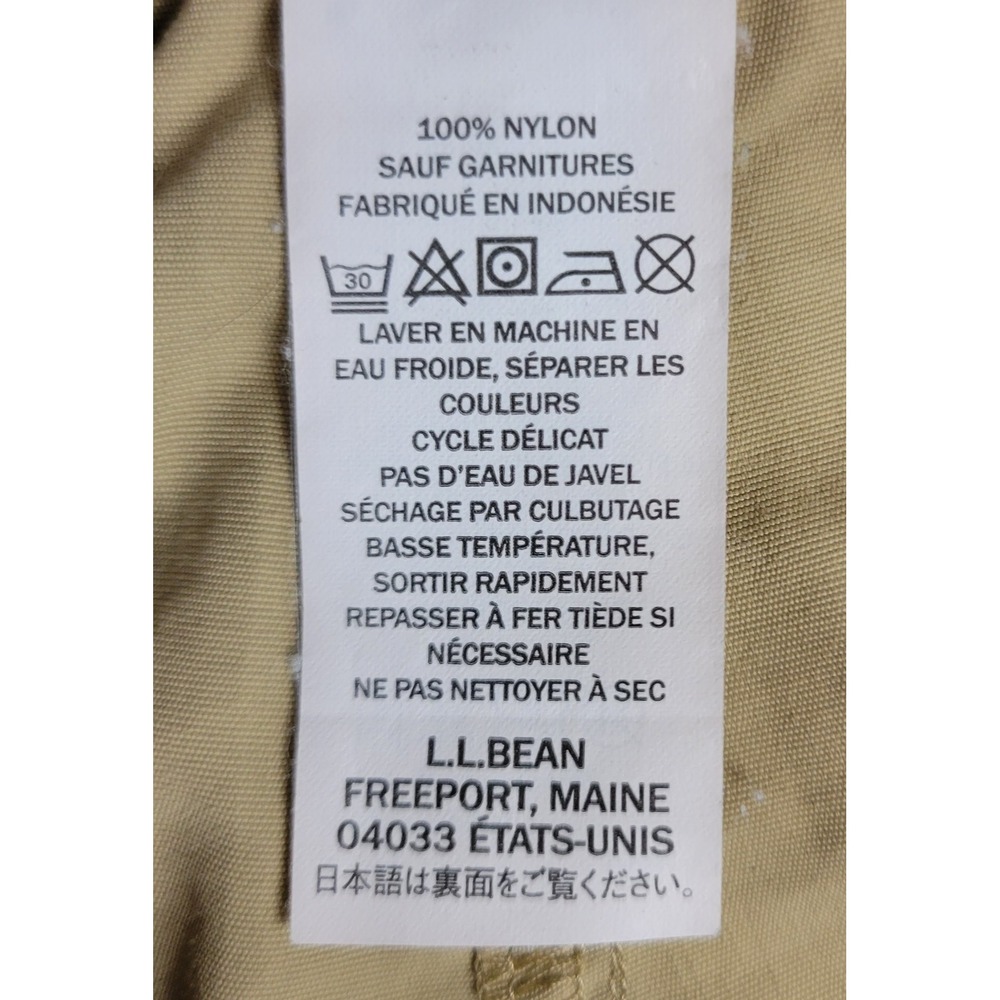 LL Bean Convertible Hiking Pants Mens XL Tan Khaki Zip Off Cargo Nylon Belted - Picture 7 of 10